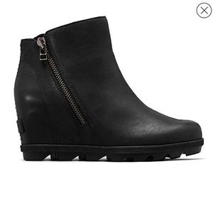 SOREL JOAN OF ARCTIC WEDGE II ZIP (WOMEN) - BLACK size 9 brand new